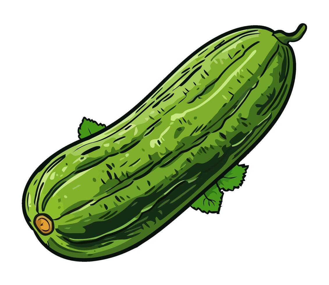 Harvesting fresh cucumber for a meal icon isolated vector
