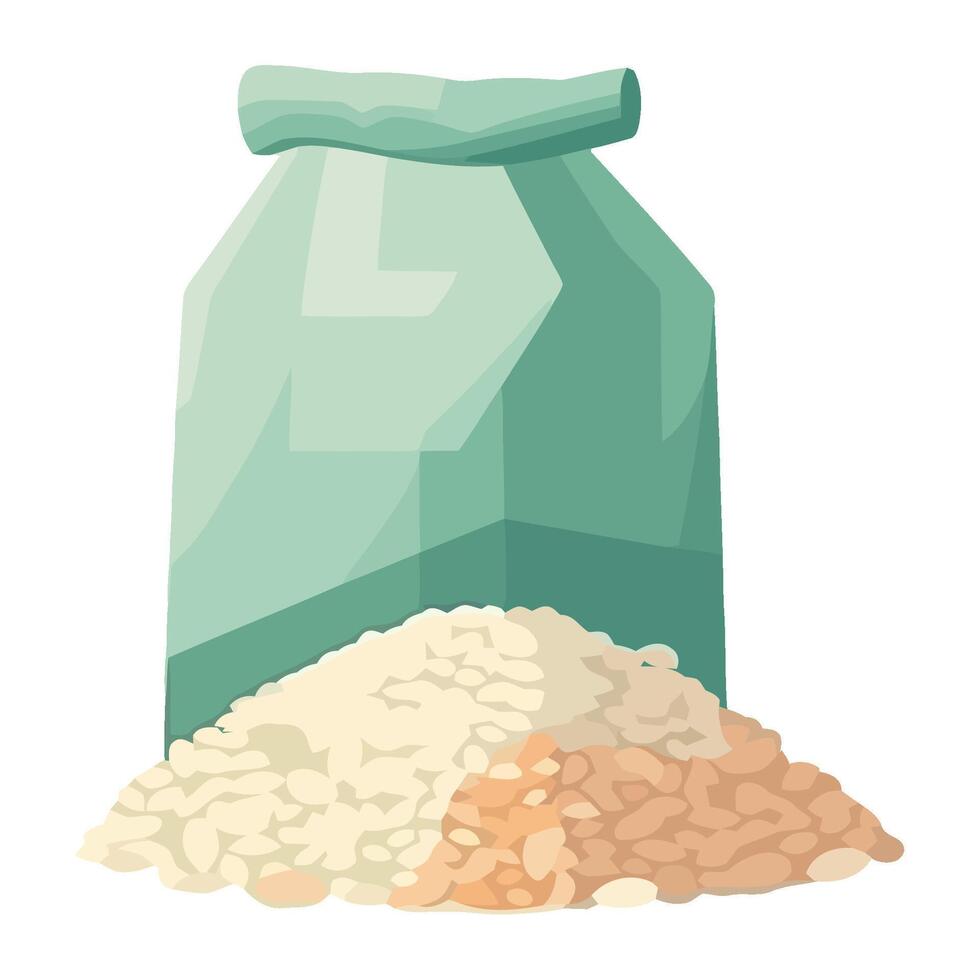 Organic rice in packet, isolated illustration icon isolated vector