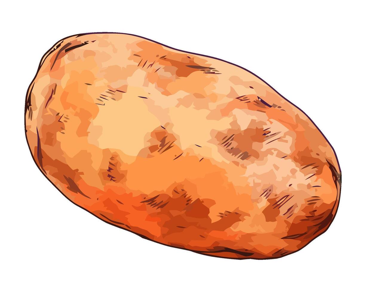 Fresh potato, hand drawn illustration sketch icon isolated vector