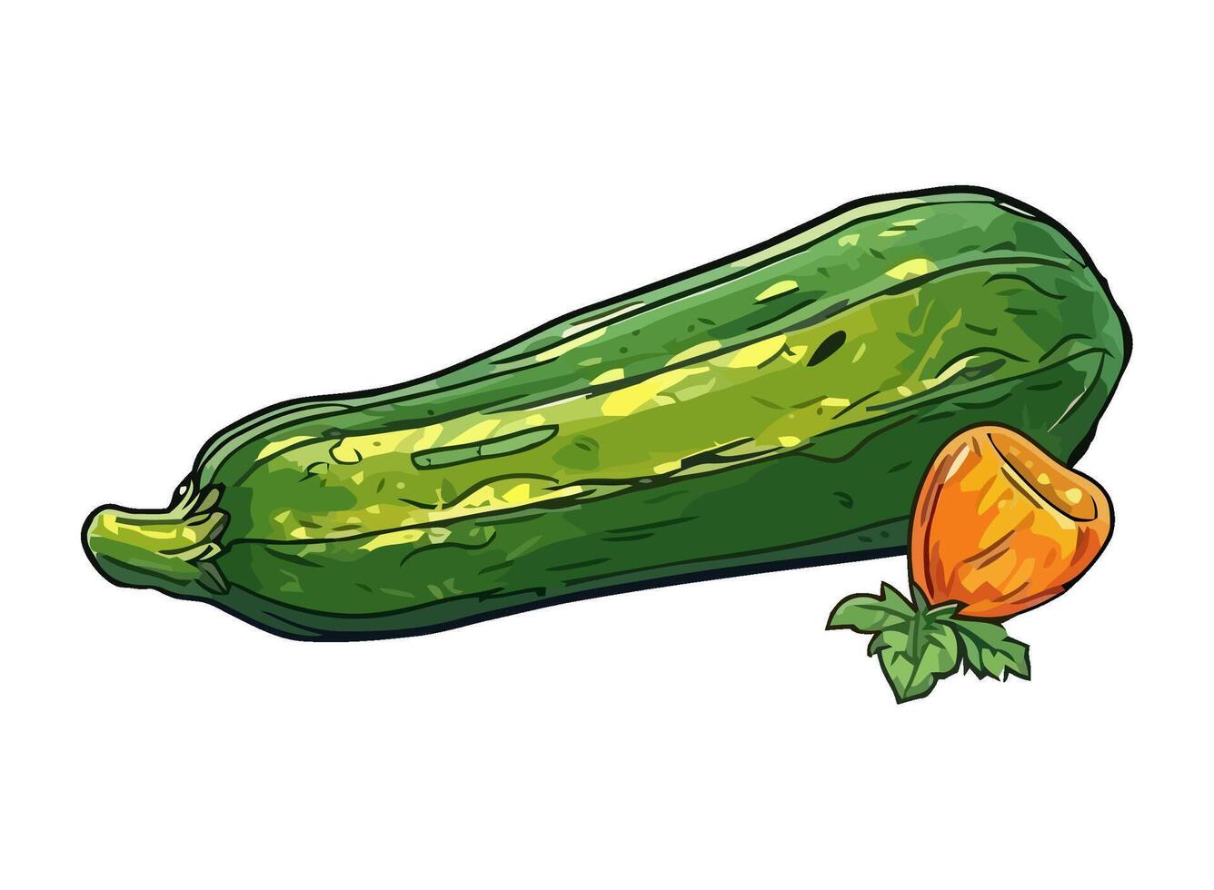 Fresh organic zucchini vegetable icon isolated vector