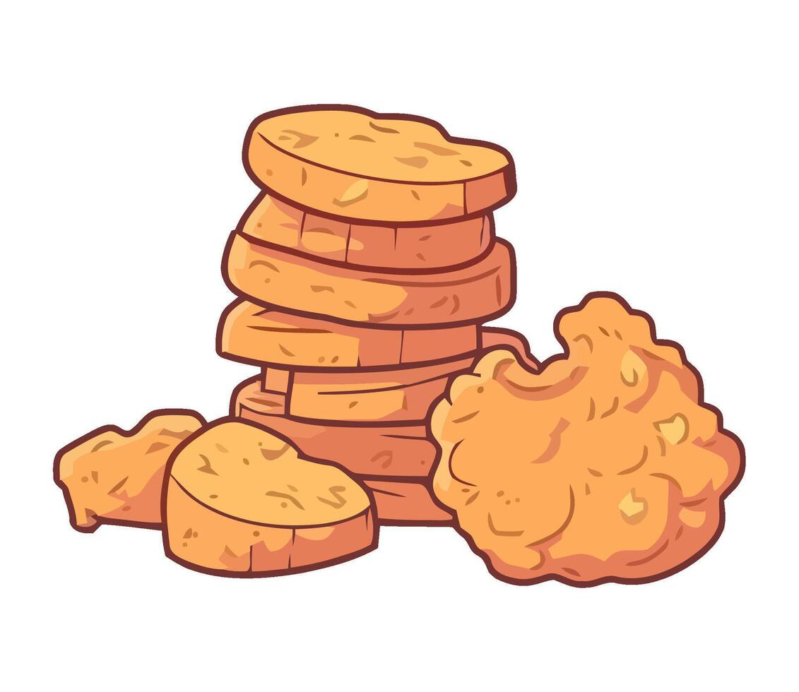gourmet fast food Chicken nuggets icon isolated vector