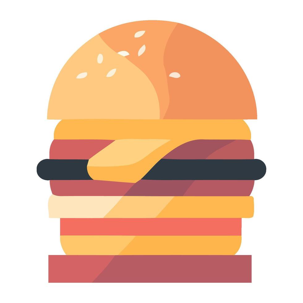 Grilled burger, a fast meal icon isolated vector