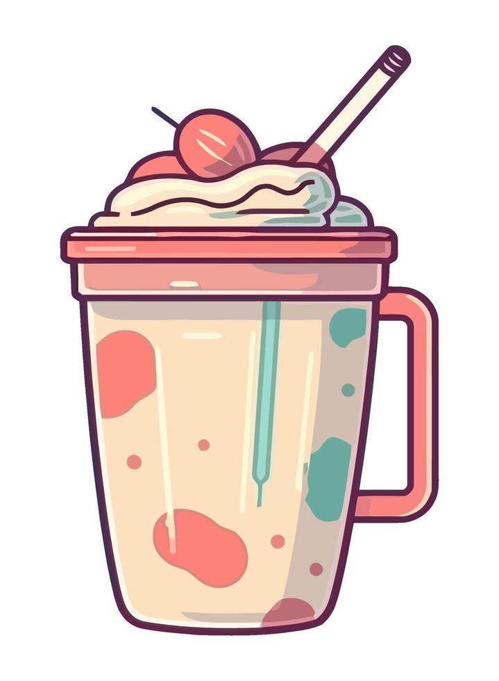 A cute icon of a milkshake icon isolated vector