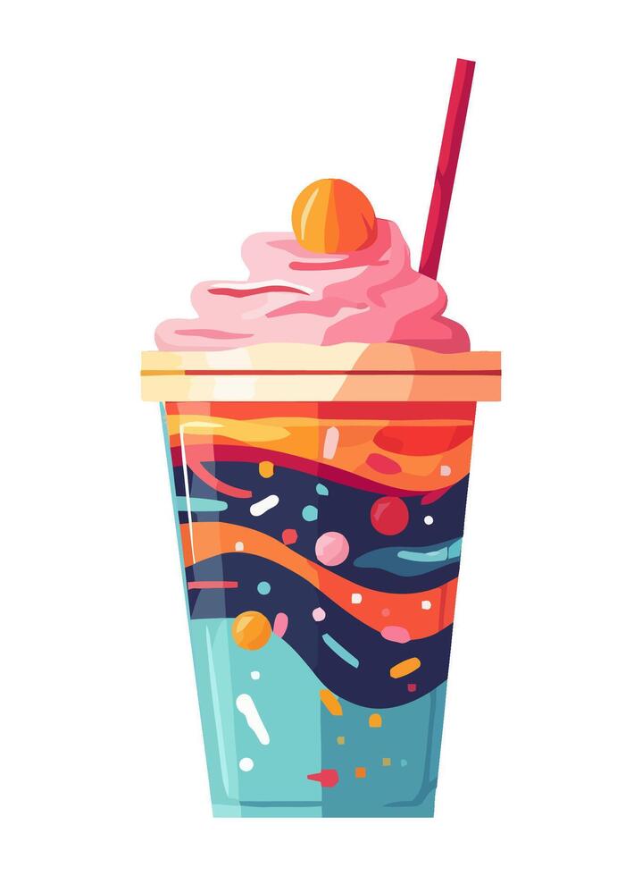 Sweet milkshake waves icon isolated vector