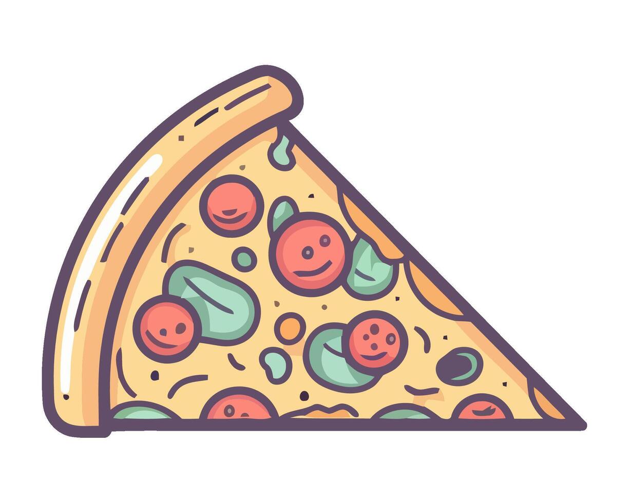 Gourmet pizza slices with fresh mozzarella cheese icon isolated vector