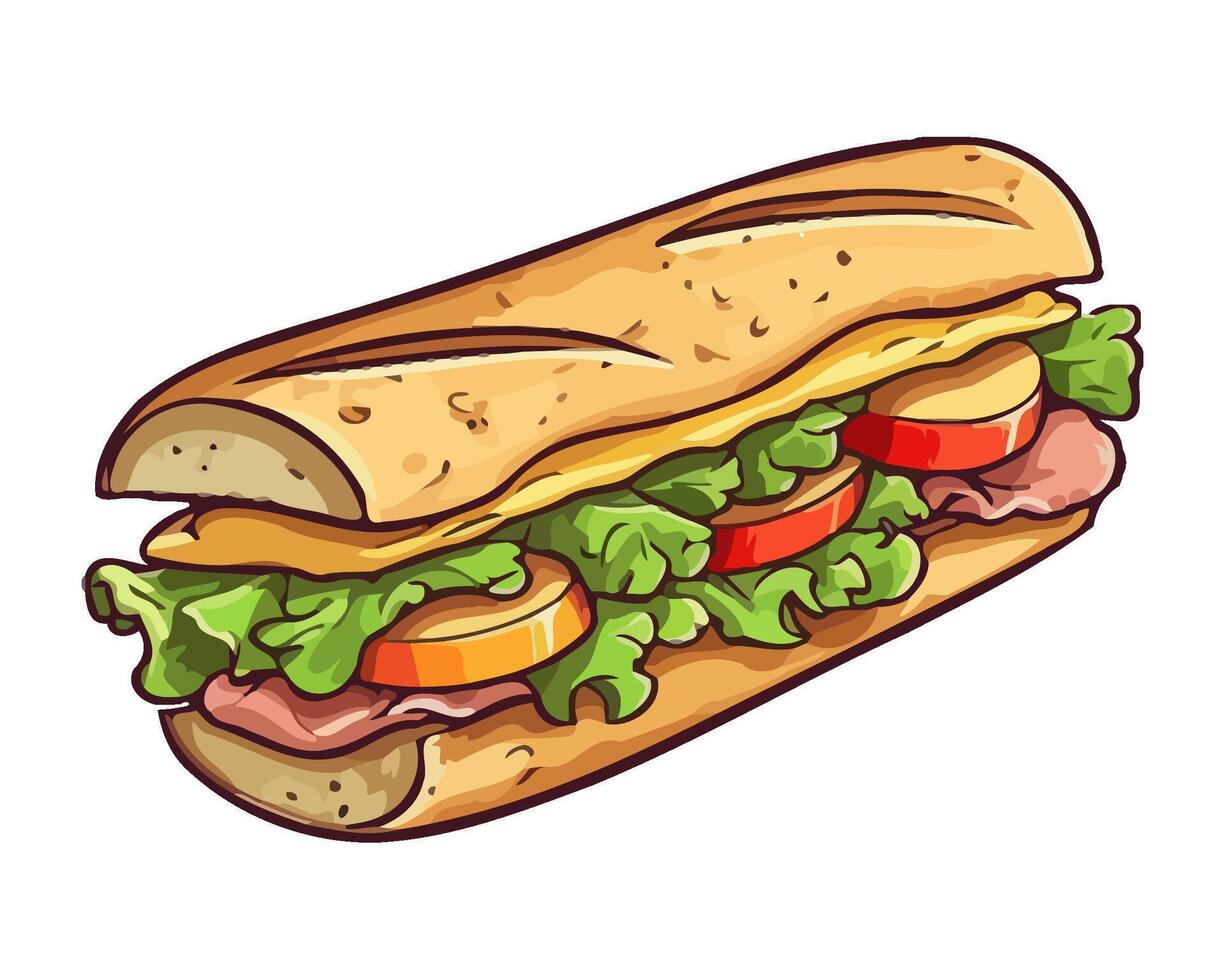 Gourmet sandwich, perfect picnic meal icon isolated vector