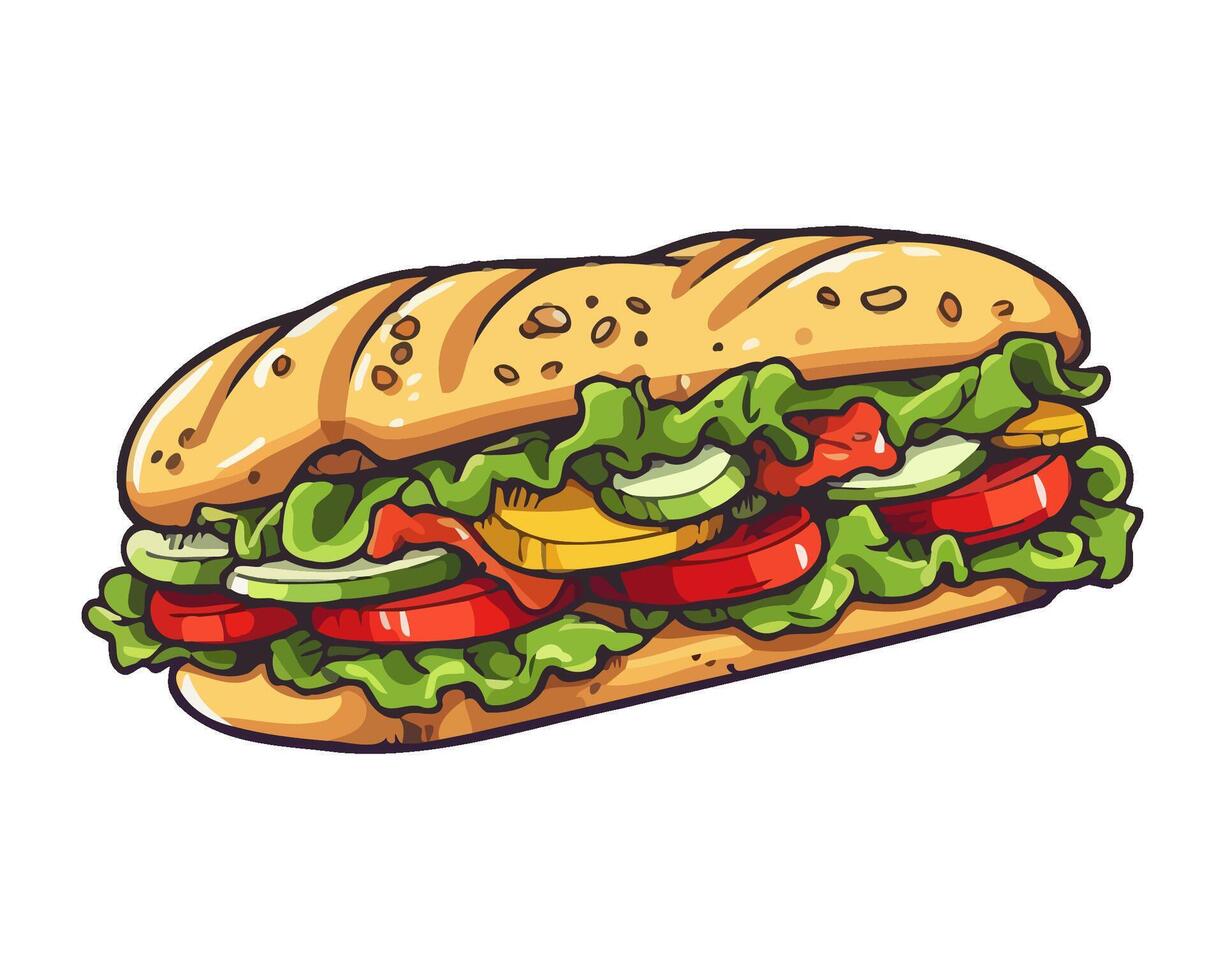 Grilled sandwich with fresh tomato salad icon isolated vector