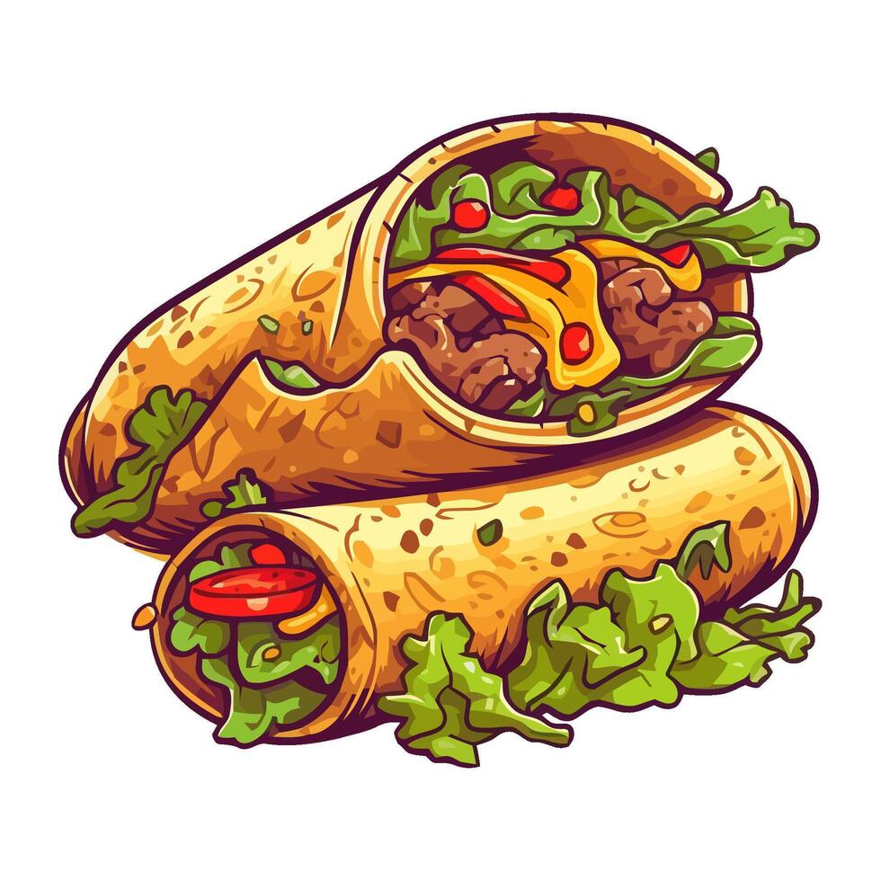 Grilled pork taco with fresh cilantro salsa icon isolated vector