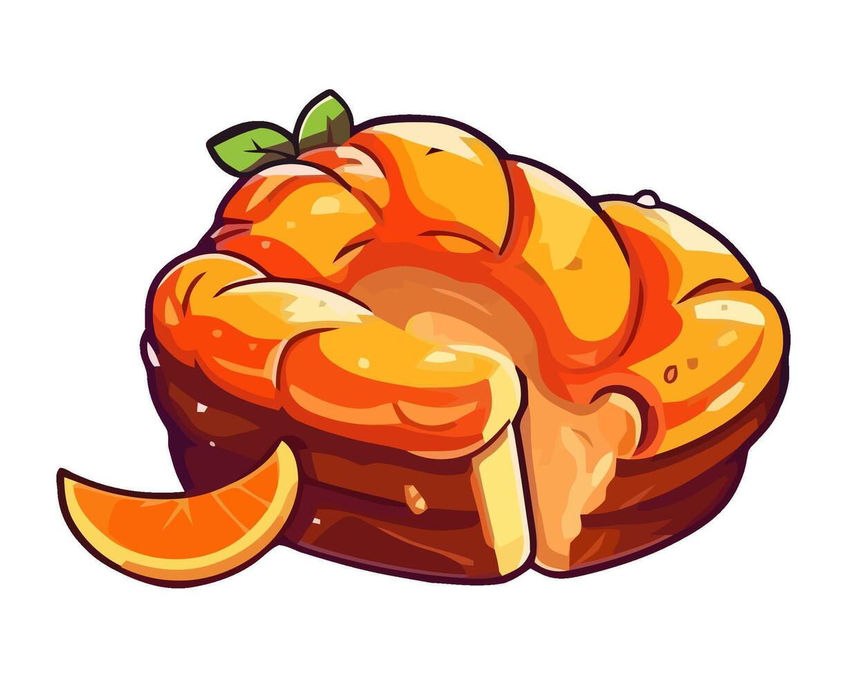 Fresh bread with fruit, a healthy sweet snack icon isolated vector