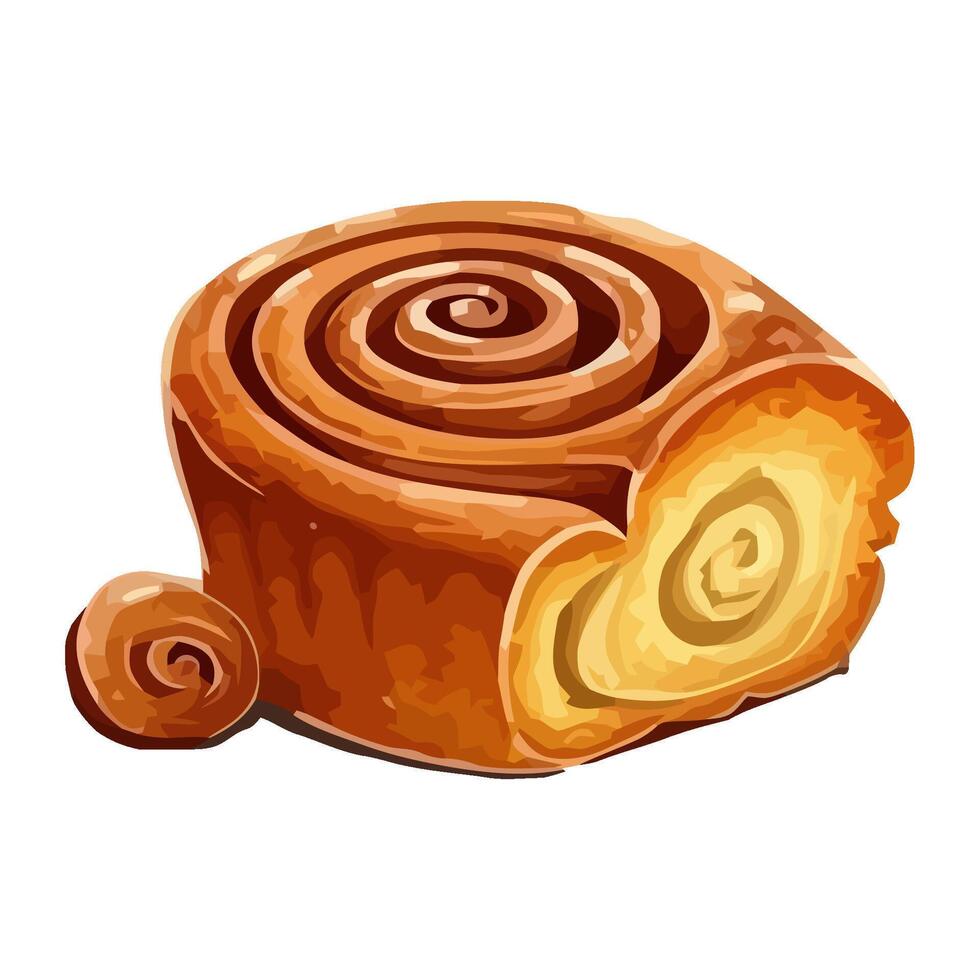 Sweet roll baked tasty icon isolated vector
