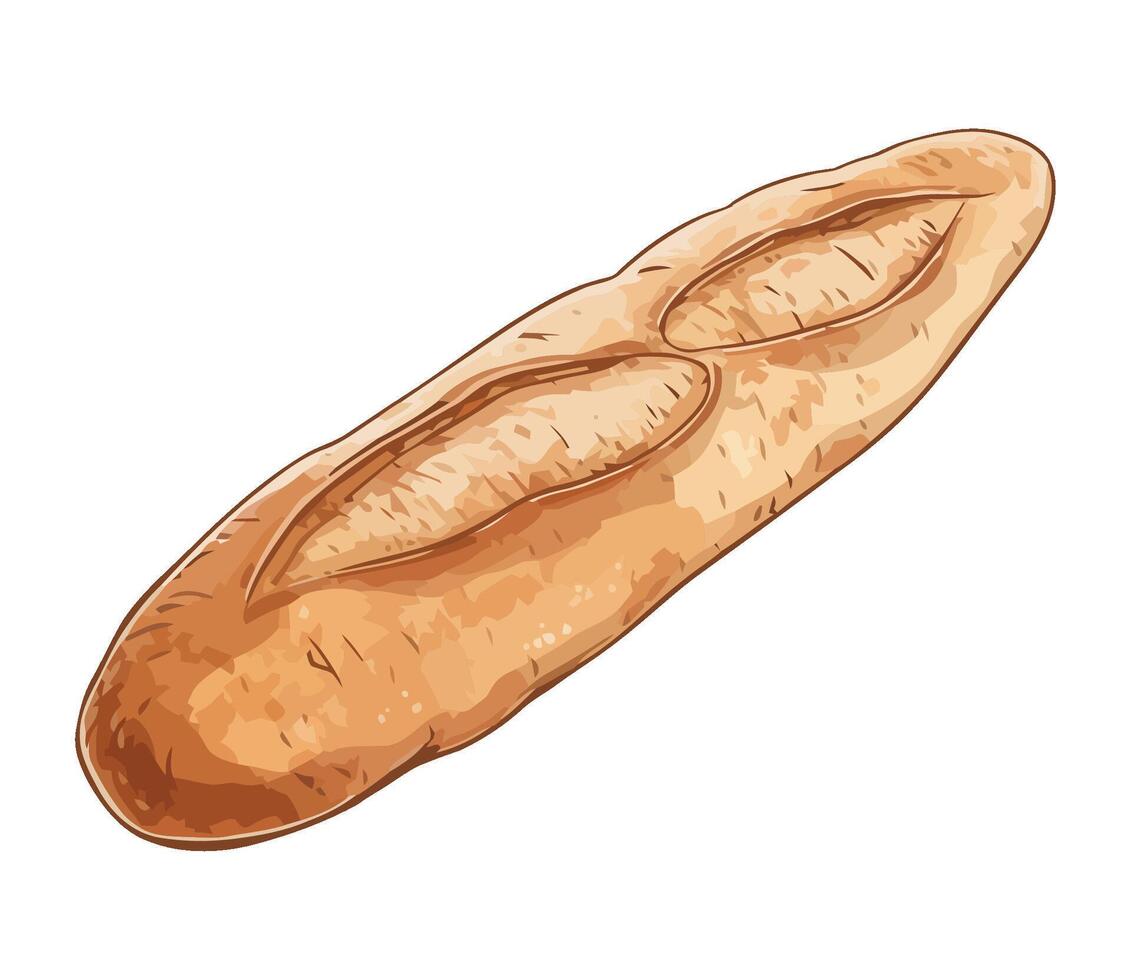 Freshly baked baguette, a gourmet snack delight icon isolated vector