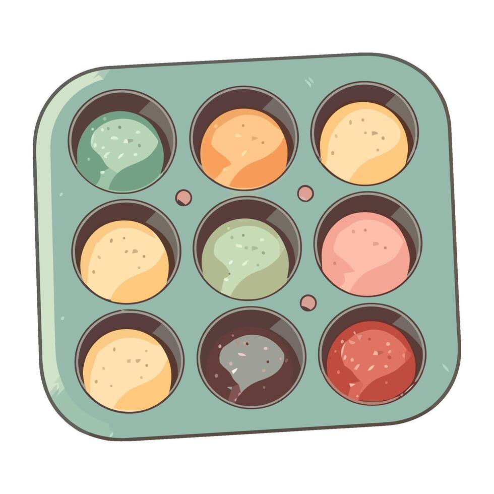 Organic cupcakes snack on kitchen plate icon isolated vector