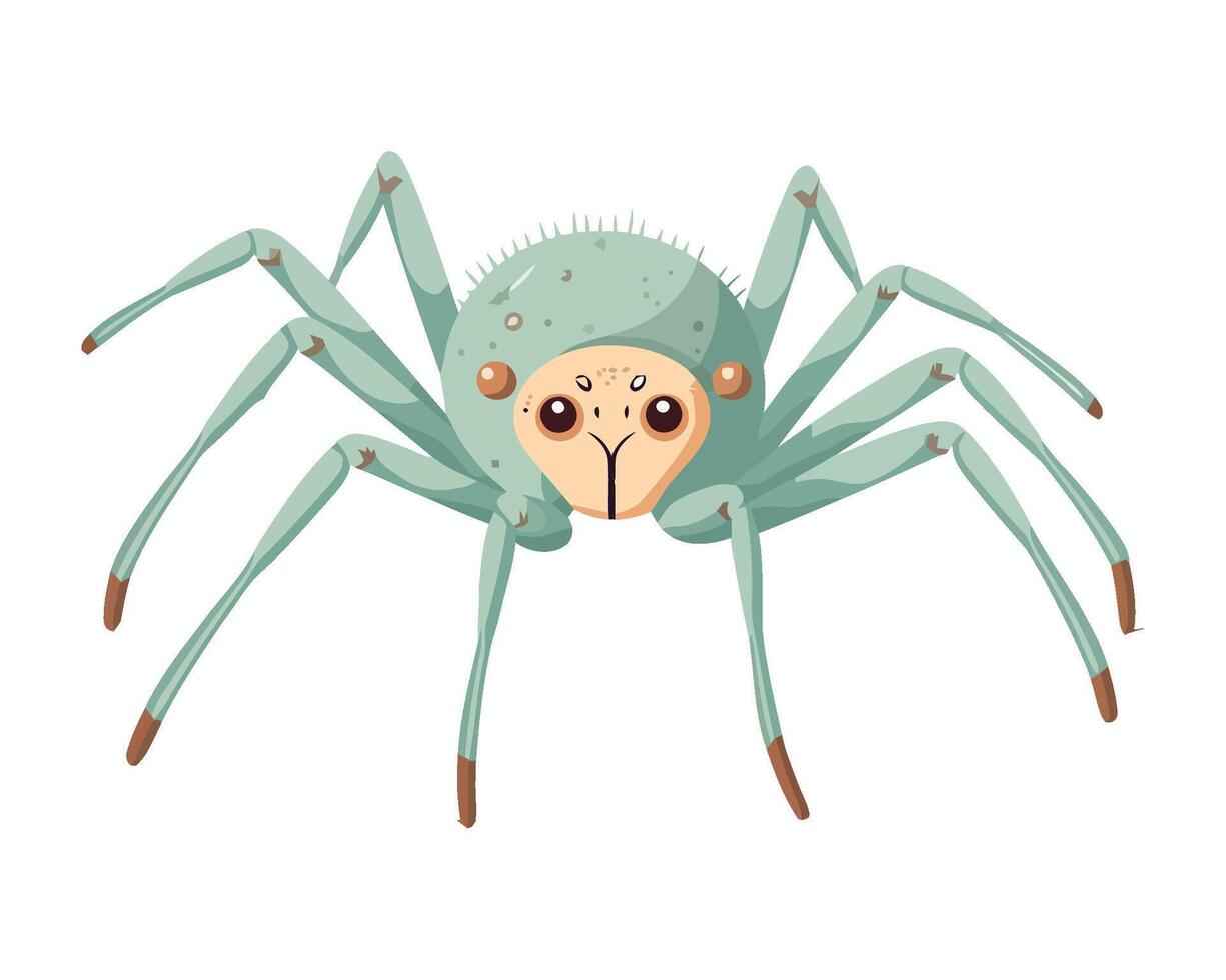 Spooky arachnid, cute cartoon mascot icon isolated vector