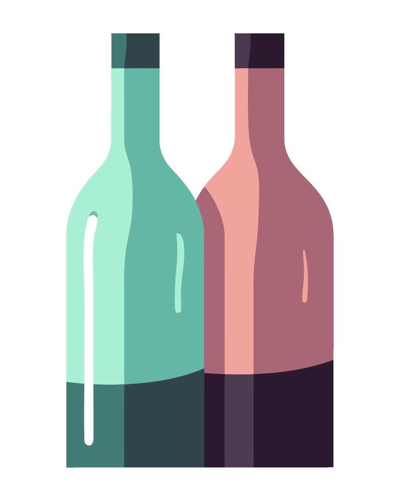 Wine bottle icon on flat white backdrop icon isolated vector