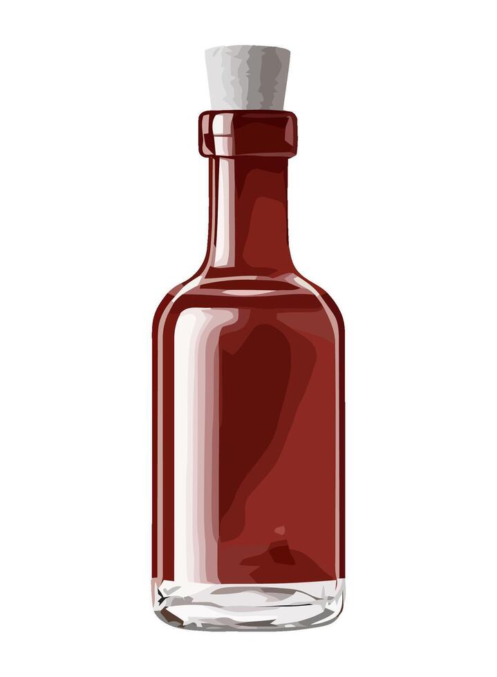 Fresh wine in glass bottle with label design icon isolated vector