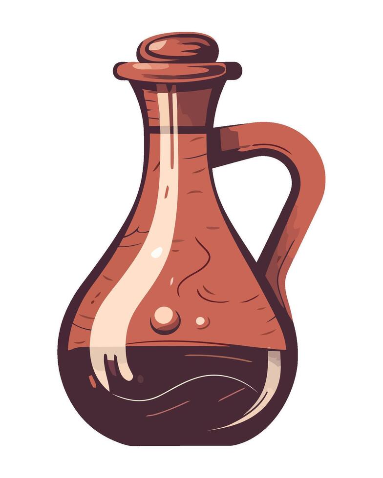 Organic wine bottle, gourmet cooking ingredient icon isolated vector