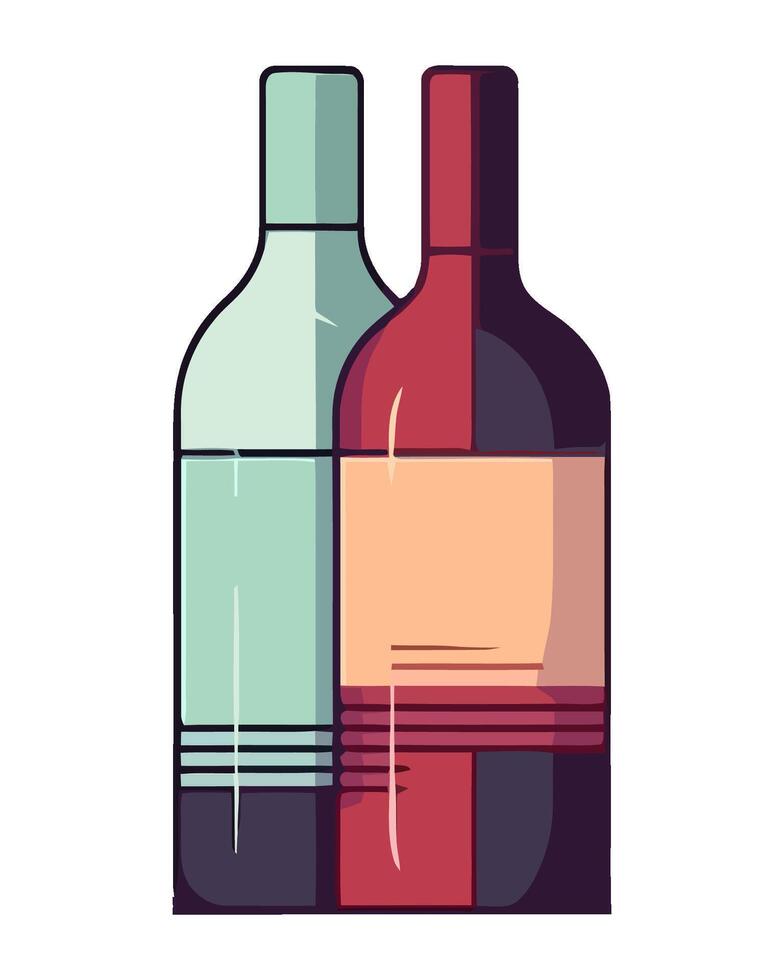 Drink in celebration, wine bottle symbolizes romance icon isolated vector
