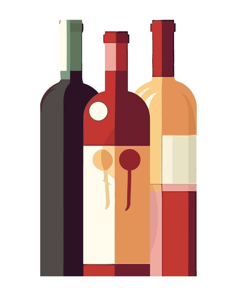 illustration of wine bottles icon isolated vector