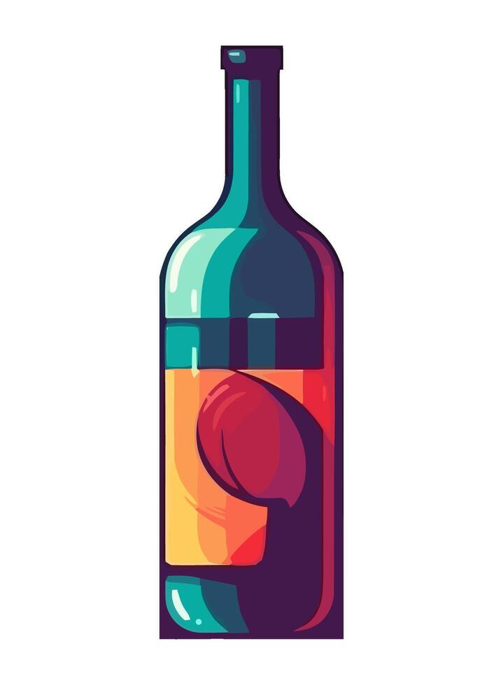 wine bottle symbolizes celebration and winemaking icon isolated vector