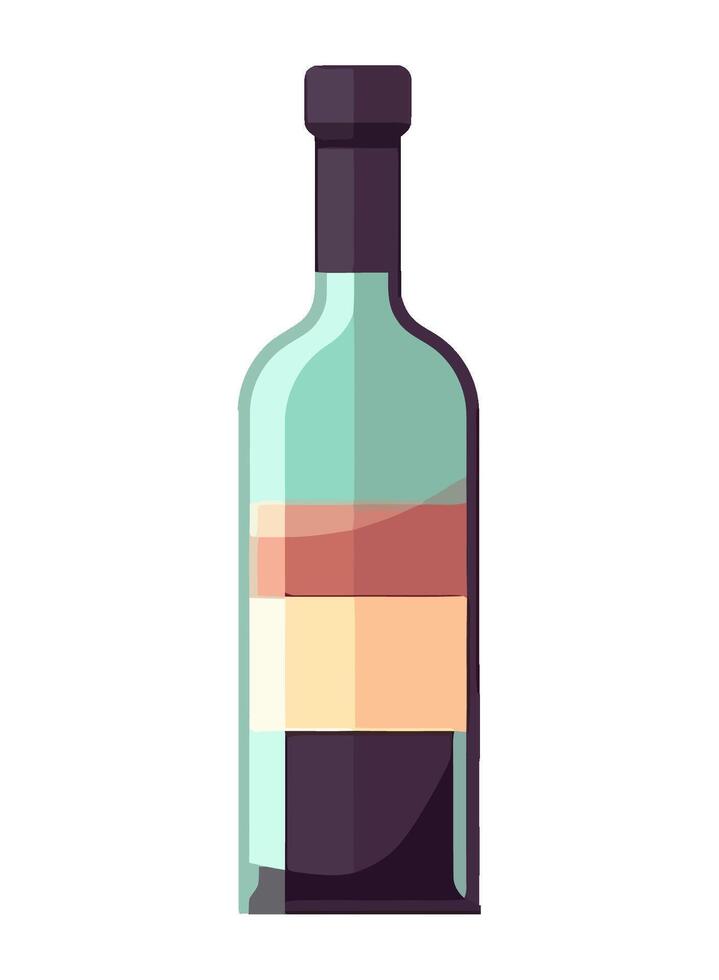 Old wine bottle decoration icon isolated vector