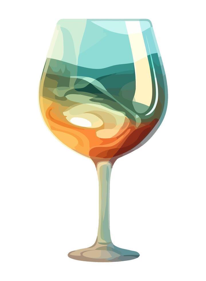 abstract wine glass drink icon isolated vector