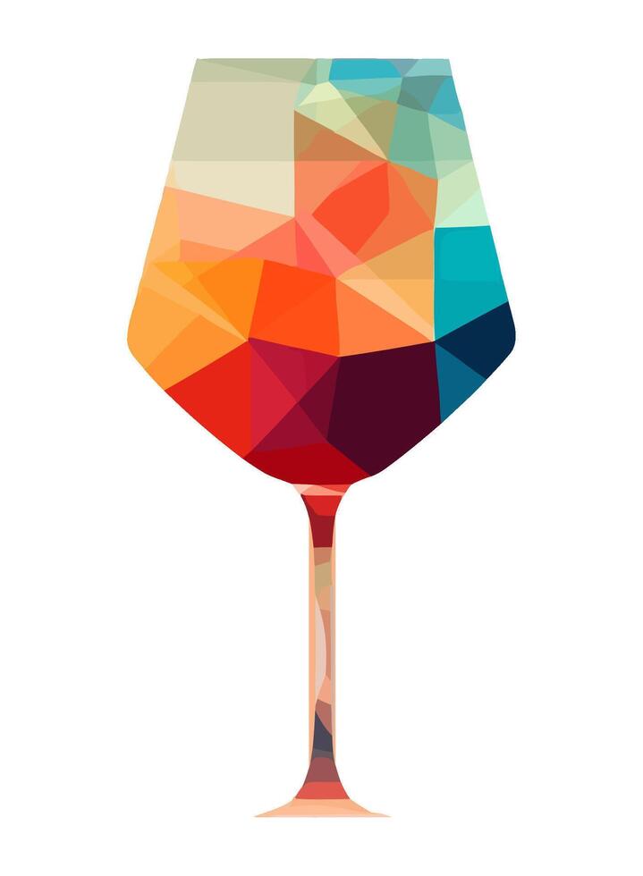 modern colored abstract wine glass icon isolated vector