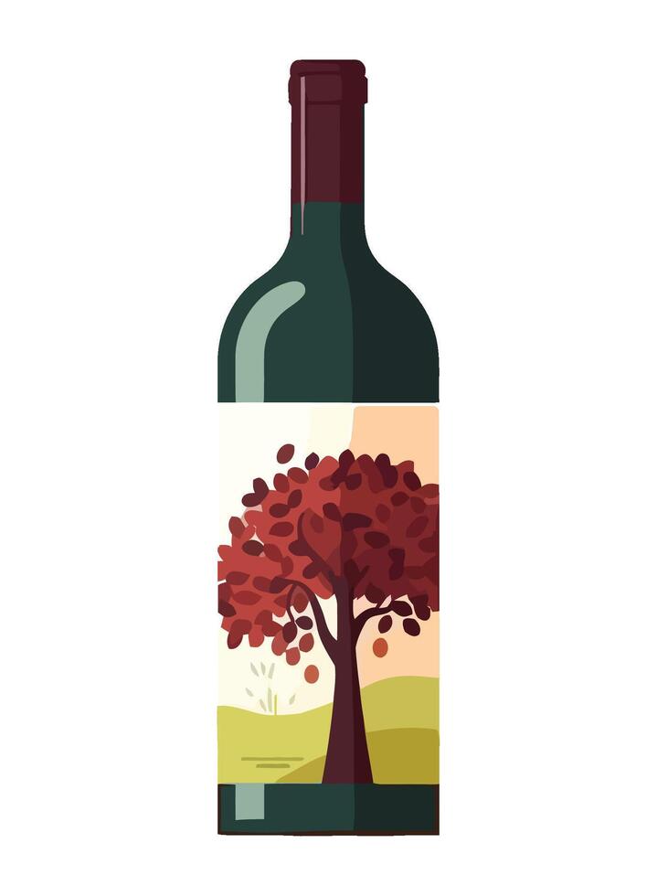 Organic grape wine bottle label design icon isolated vector