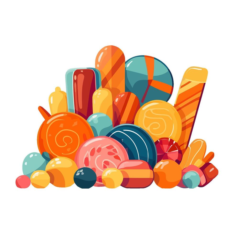 Cute candy ball symbolizes summer fun icon isolated vector