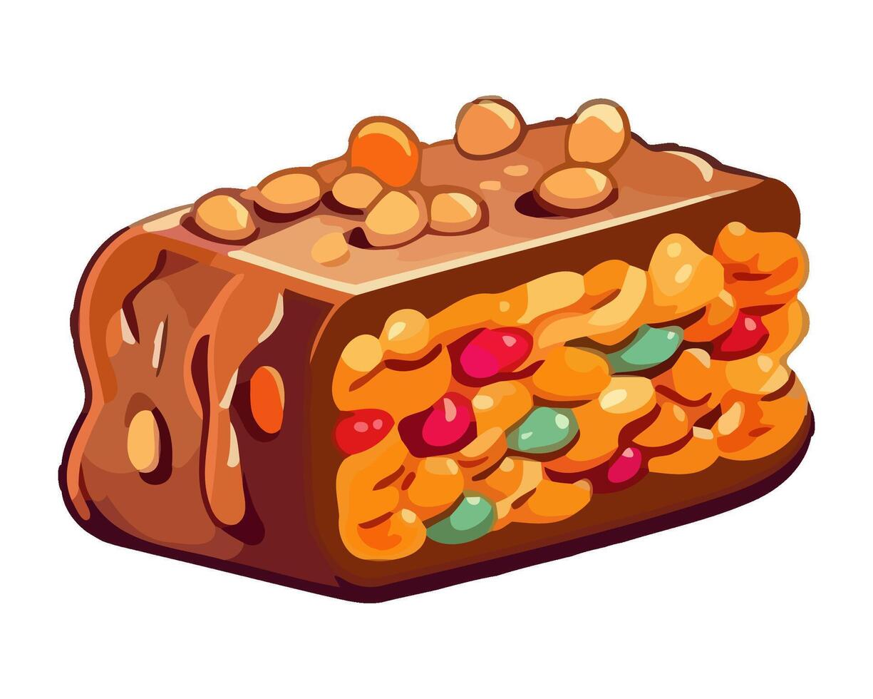 Hand-baked sweet cookie with chocolate icing icon isolated vector