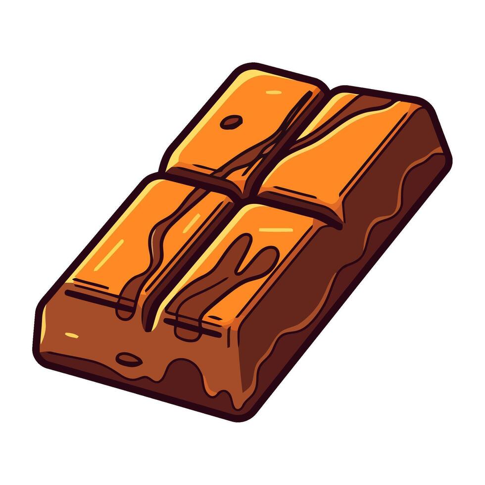A cute cartoon chocolate with creamy icing icon isolated vector