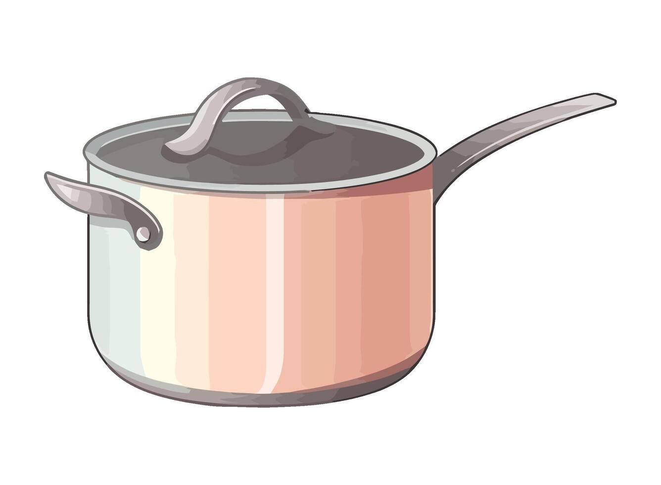 A metallic saucepan utensil icon isolated vector