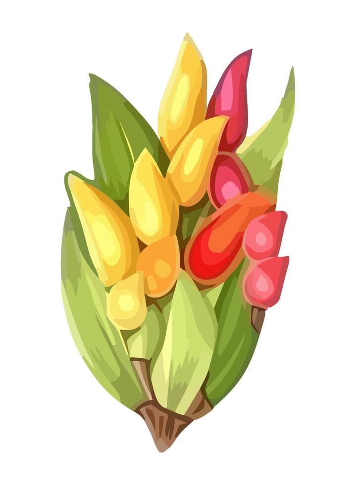 Fresh tulip bouquet, perfect gift for romance icon isolated vector