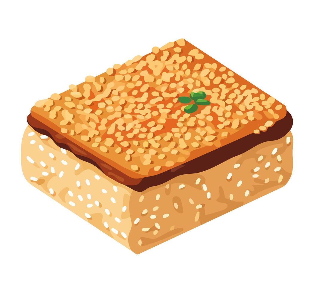 Sweet cookie baked with seeds icon isolated vector