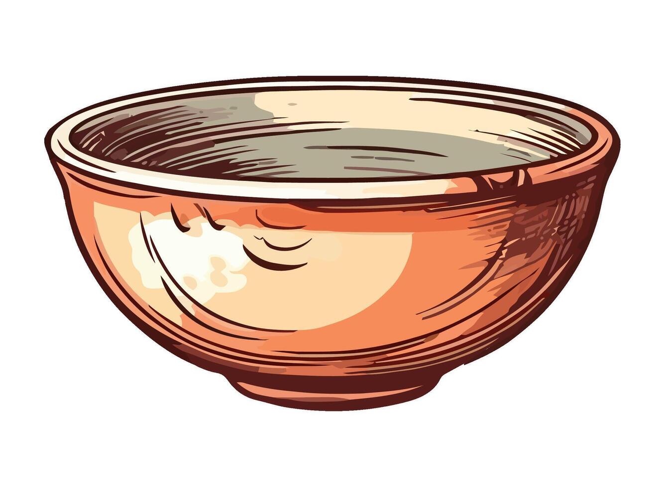 Ceramic bowl kitchen icon isolated vector