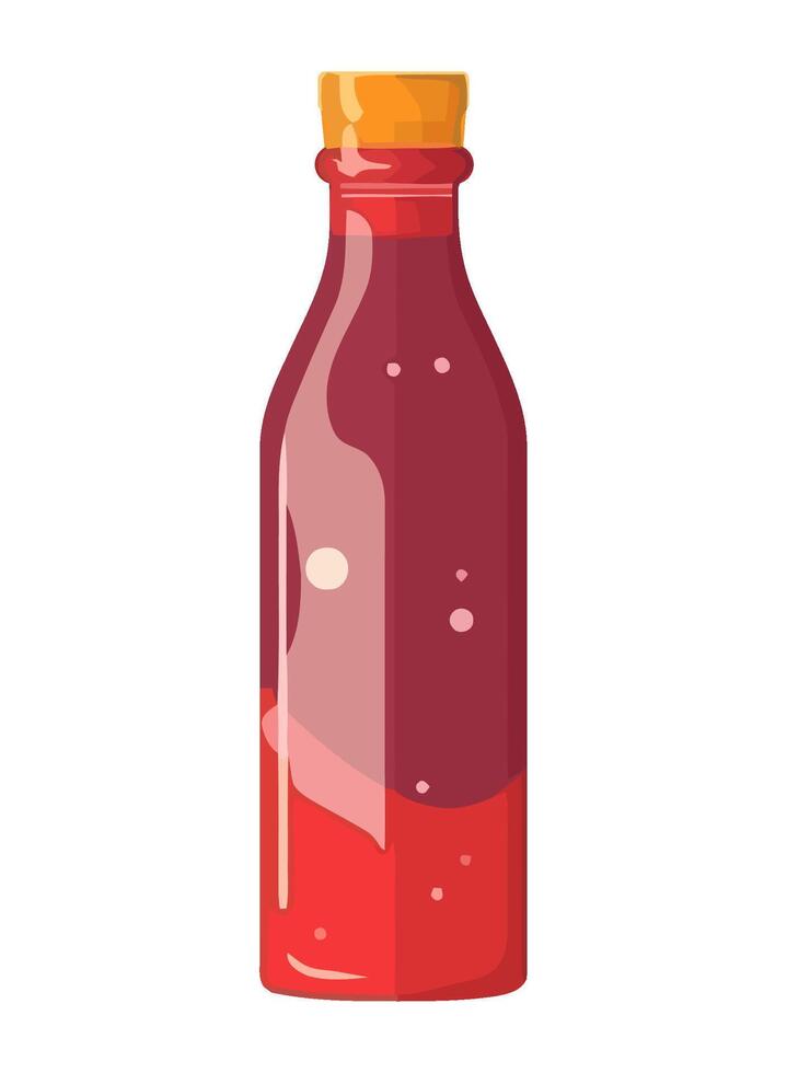 Fresh fruit cocktail in transparent glass container icon isolated vector