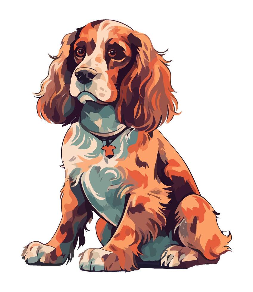 Cute puppy sitting with loyalty and obedience icon isolated vector