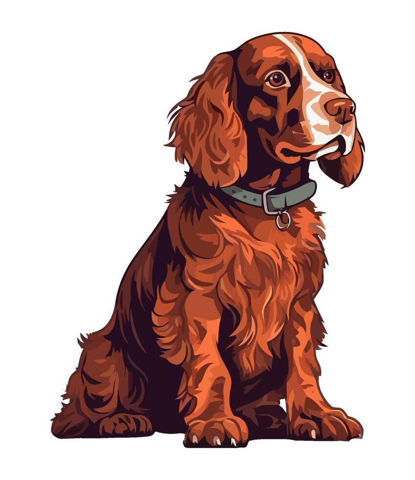 Cute puppy sitting, cheerful and loyal icon isolated vector