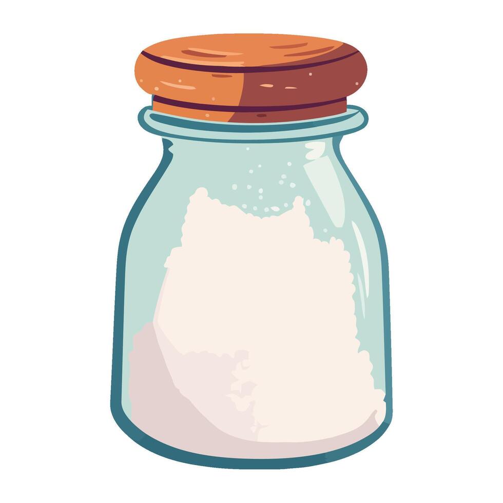 salt in glass jar with label icon isolated vector