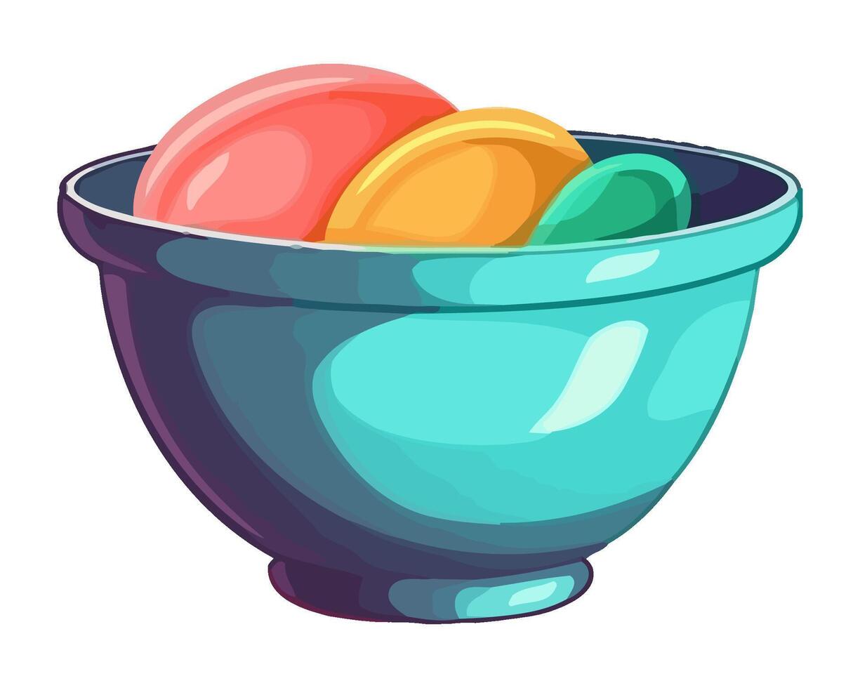 Gourmet meal in a cute bowl icon isolated vector