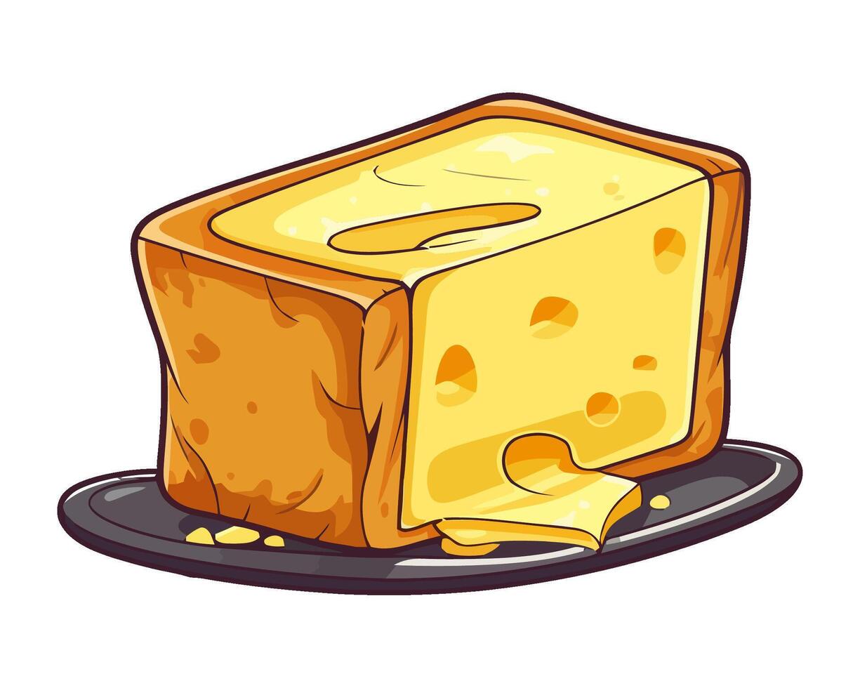 Fresh gourmet meal, sliced cheese on plate icon isolated vector
