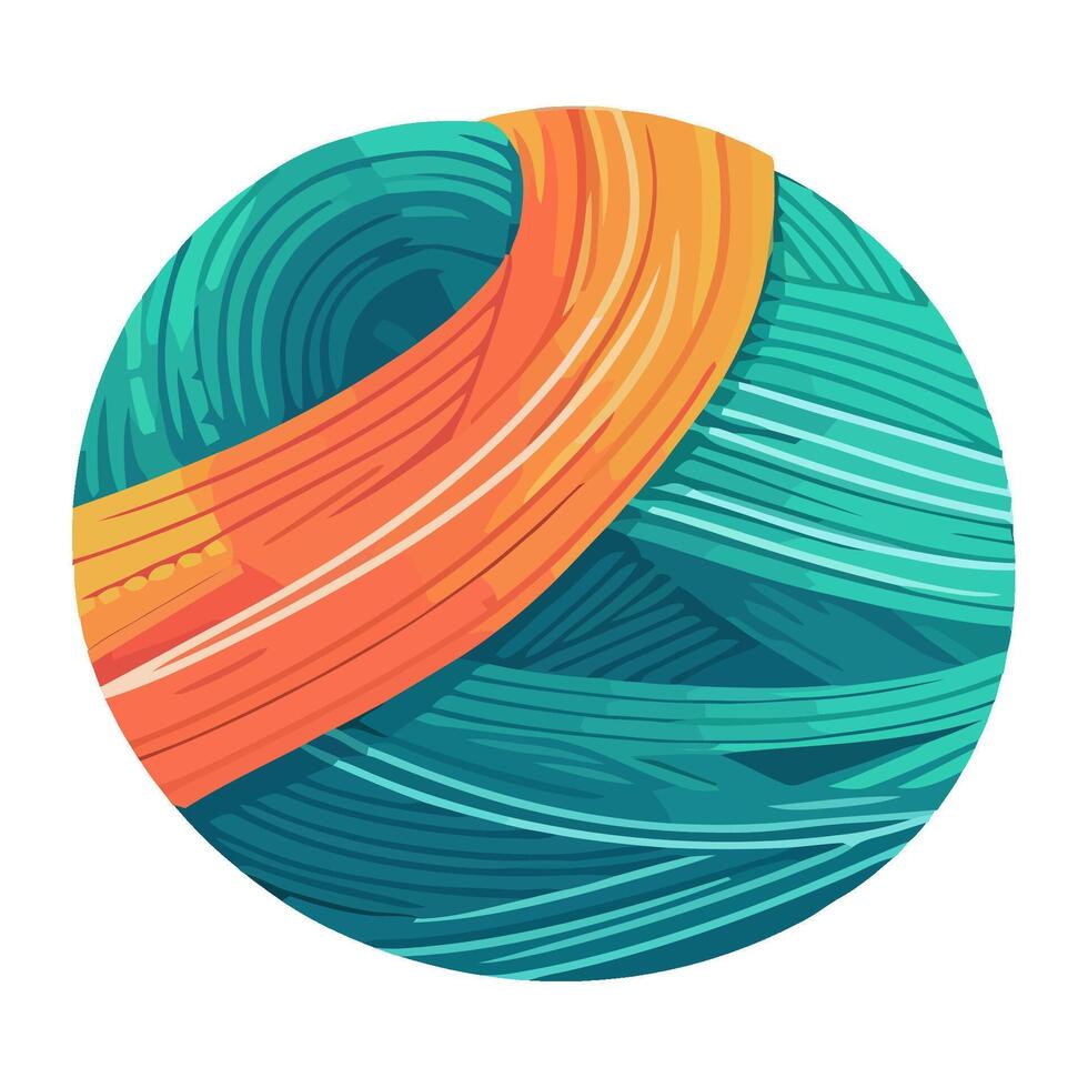 wool knitting textile ball icon isolated vector