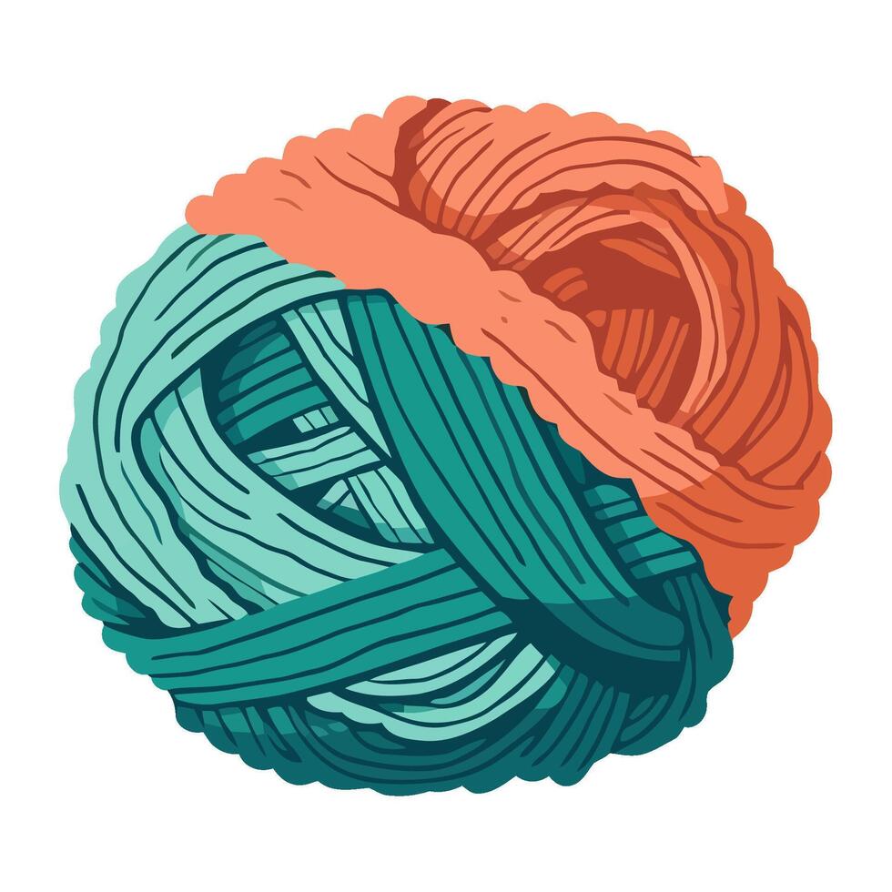 Woven wool spiral, homemade fashion icon icon isolated vector