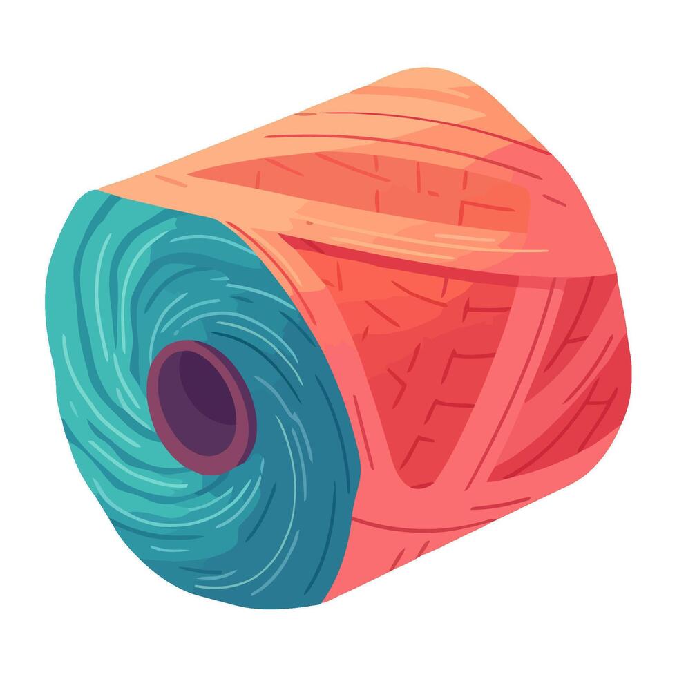 icon rolled up, ball of wool icon isolated vector
