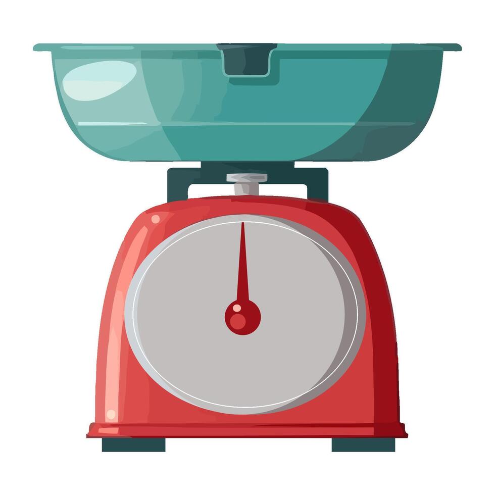 Metal balance icon, weight measurement kitchen icon isolated vector