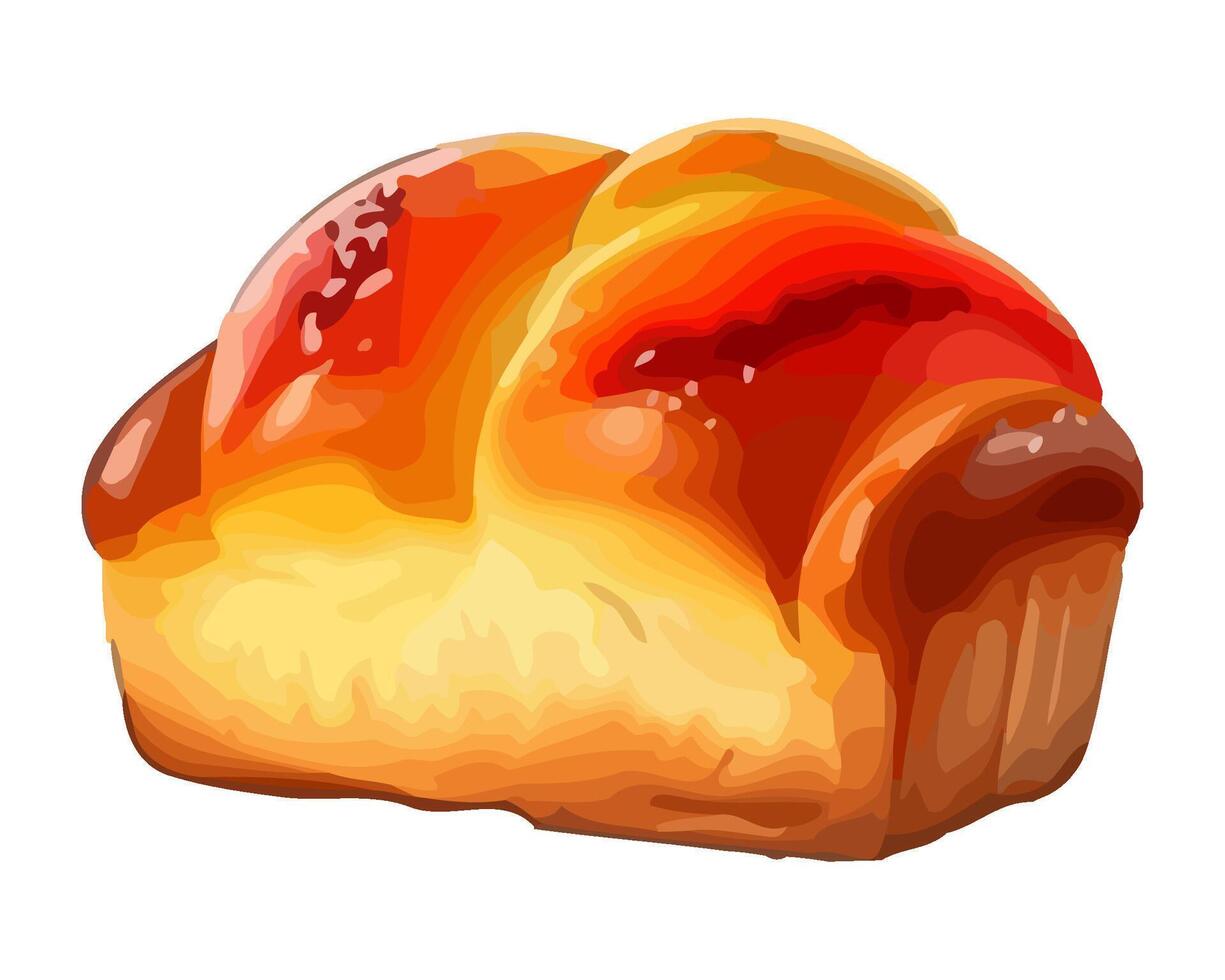 Freshly baked bread, sweet and gourmet delight icon isolated vector