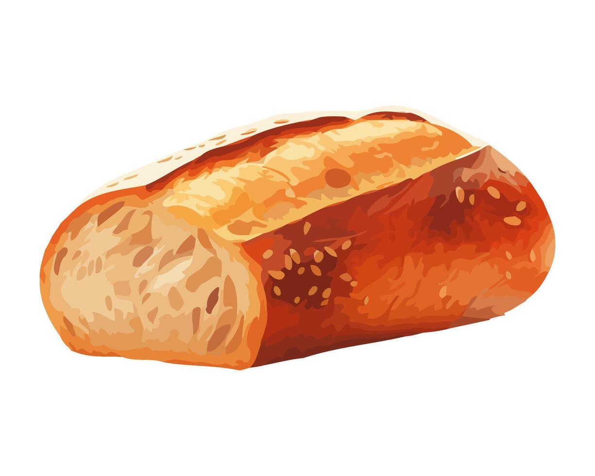 whole bread, fresh and healthy eating icon isolated vector