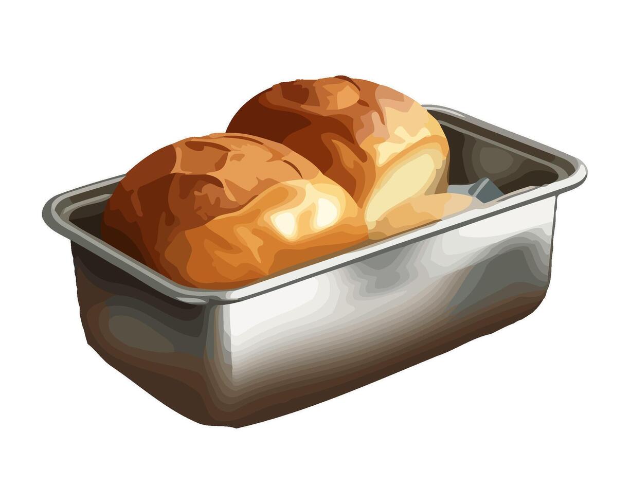 Freshly baked homemade bread, a gourmet meal icon isolated vector