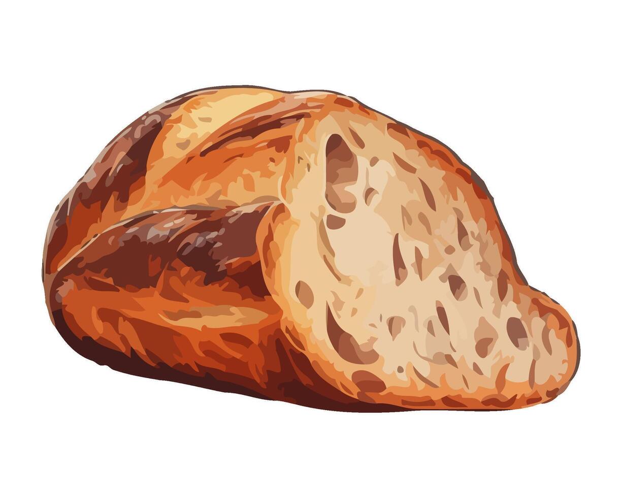 Freshly baked bread, a gourmet snack icon isolated vector