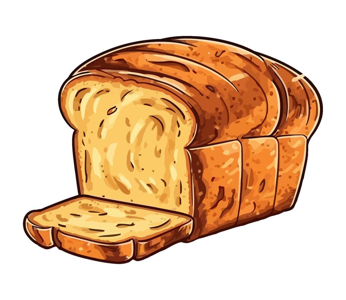 Freshly baked bread slice, a gourmet meal icon isolated vector