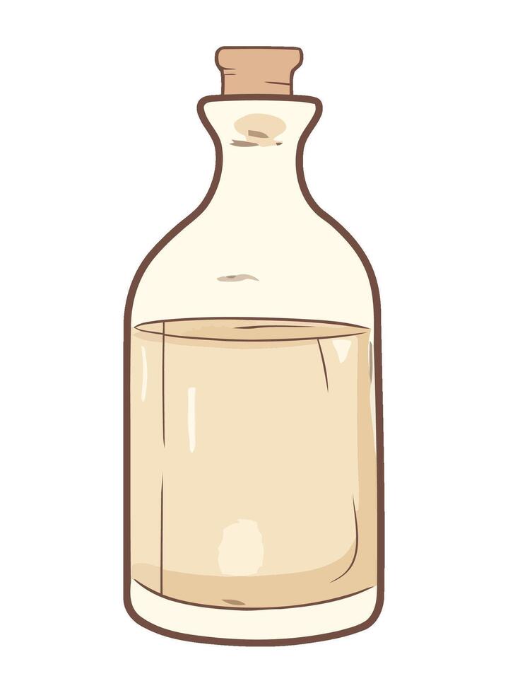 Medicine bottle with liquid, healthcare illustration icon isolated vector